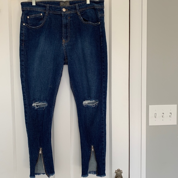 Zara Other - Zara Man Distressed Zip Up Leg Opening Jeans 34